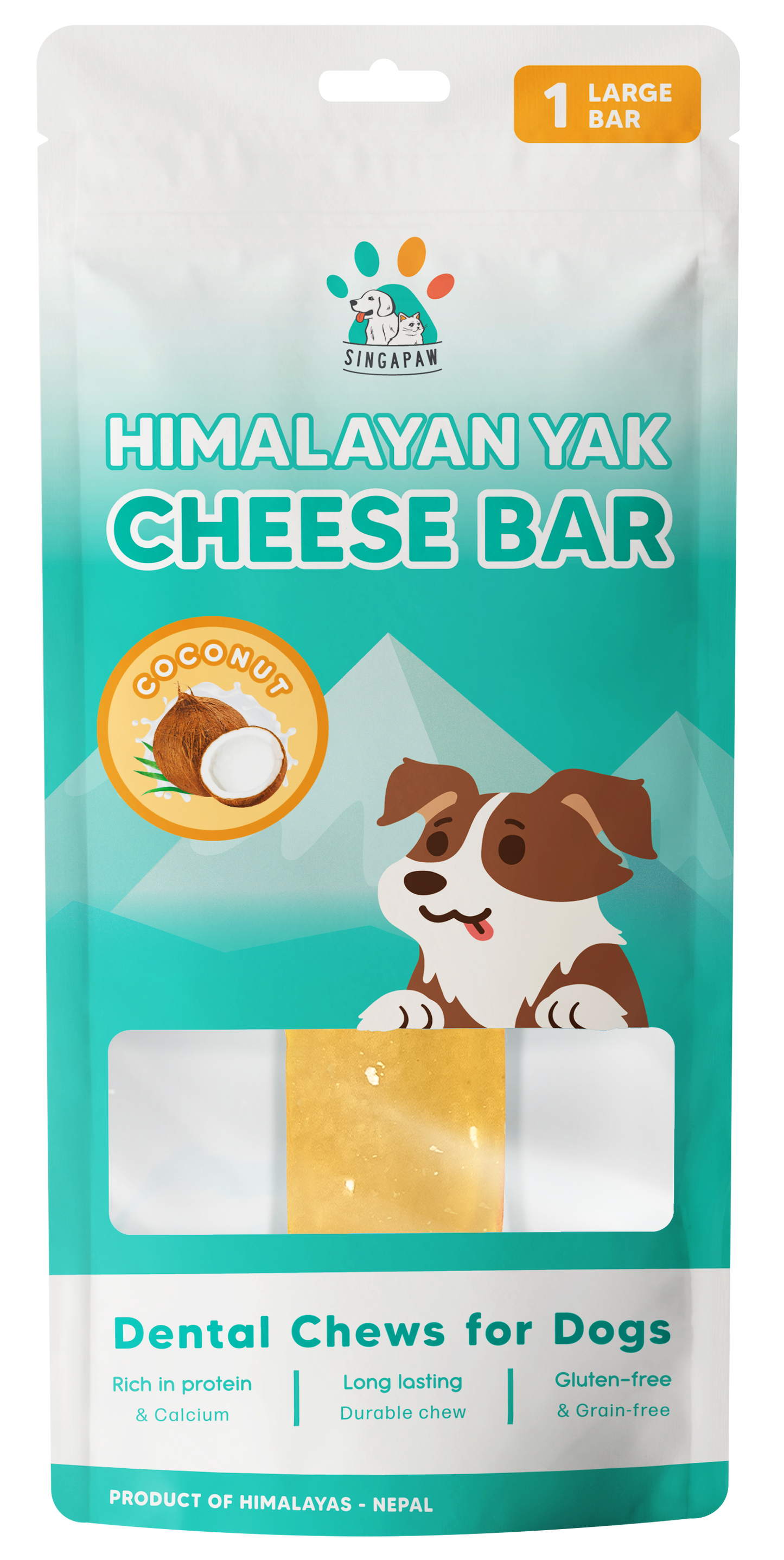Singapaw Himalayan Yak Cheese Bar Dental Chew for Dogs
