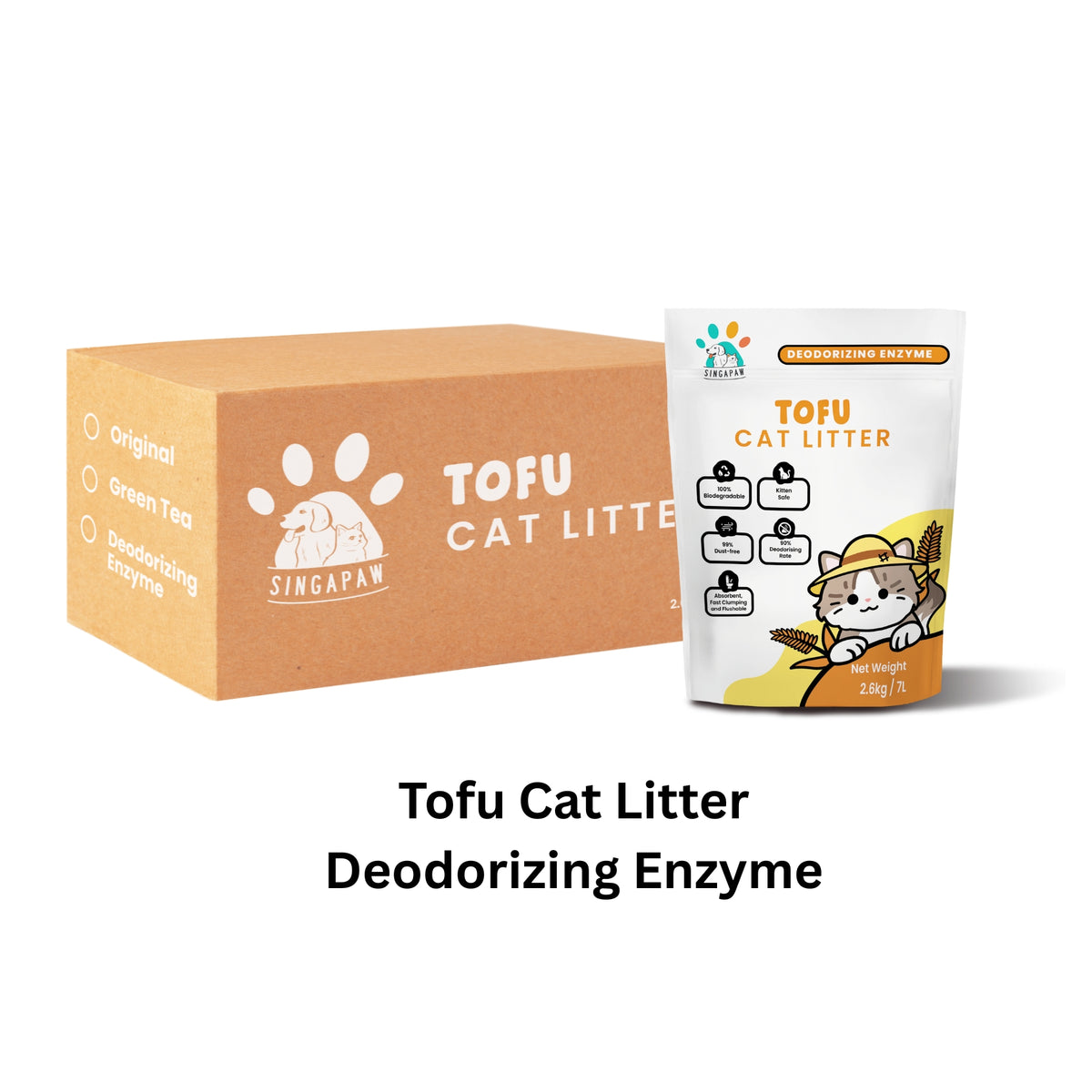Singapaw Tofu Cat Litter Carton (2.6kg x 6)