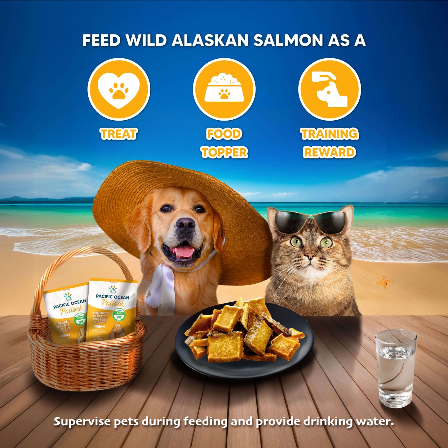 Singapaw Pacific Ocean Dehydrated Pollock Cat & Dog Treats