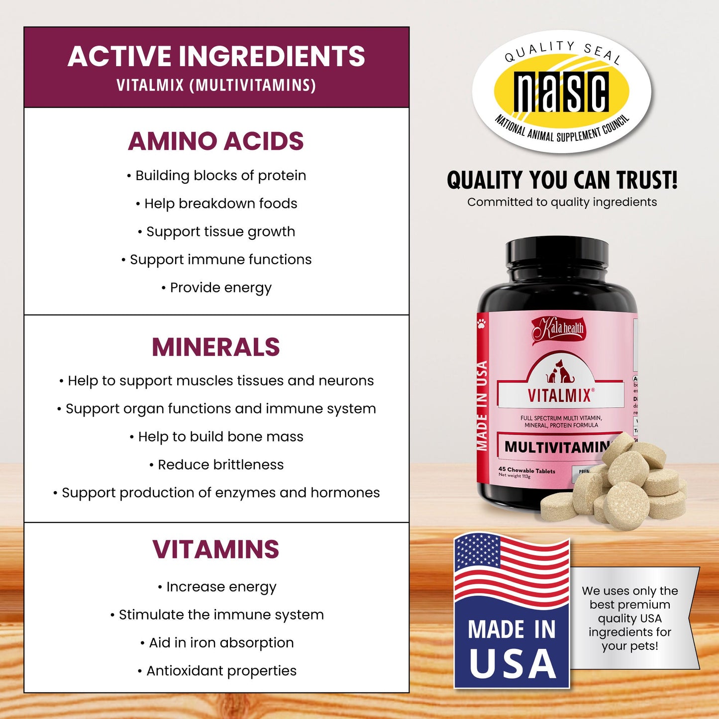 Kala Health Vitalmix Multivitamin Pet Supplement