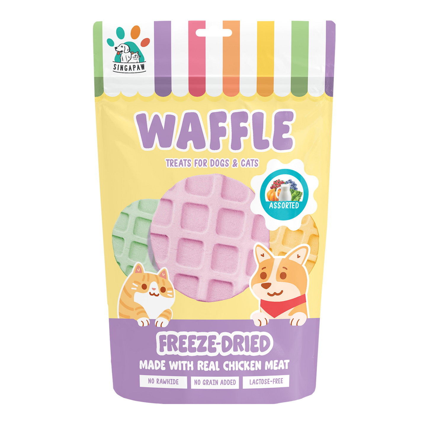 Singapaw Waffle Freeze Dried Chicken Dessert Cat & Dog Treats