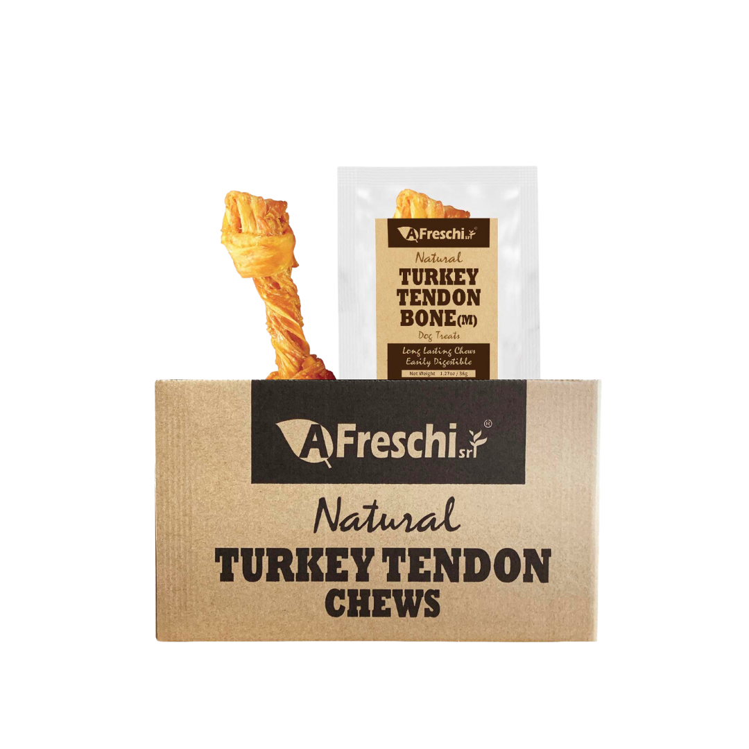 Afreschi Natural Turkey Tendon Dental Chew Dog Treats