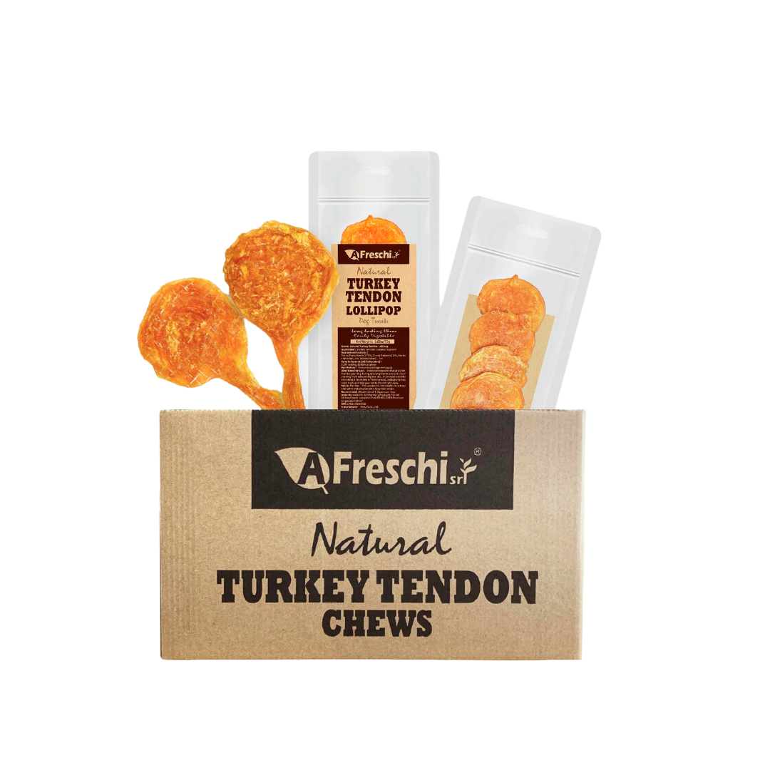 Afreschi Natural Turkey Tendon Dental Chew Dog Treats