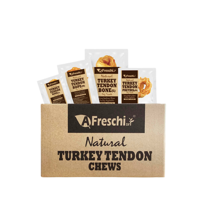 Afreschi Natural Turkey Tendon Dental Chew Dog Treats