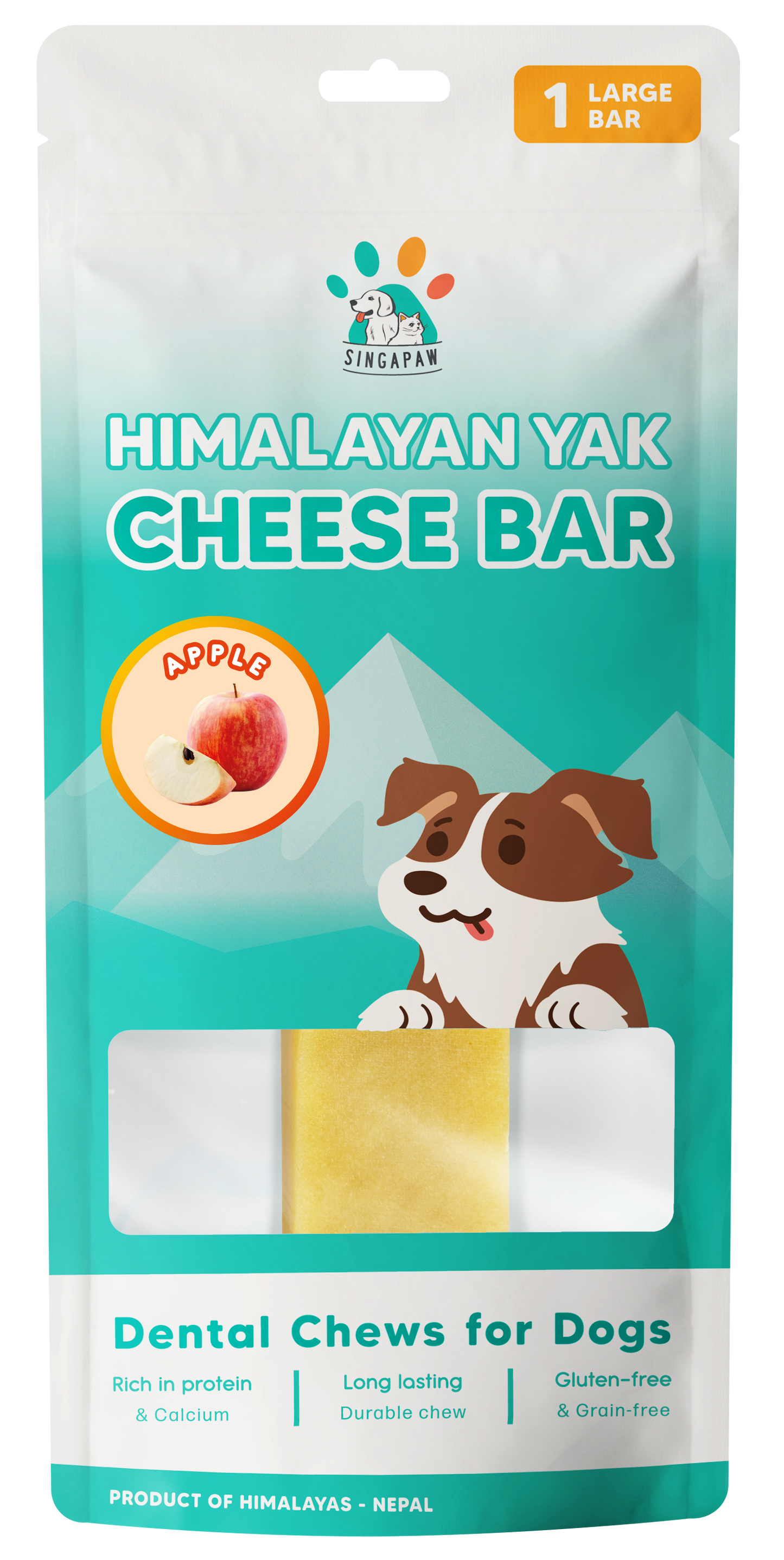 Singapaw Himalayan Yak Cheese Bar Dental Chew for Dogs