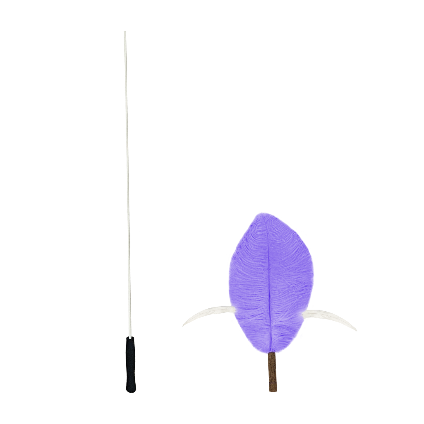 CatWant Jumbo Silvervine with Real Ostrich Pheasant Feathers Cat Teaser