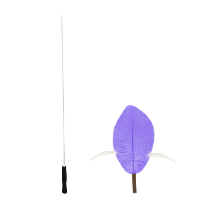 CatWant Jumbo Silvervine with Real Ostrich Pheasant Feathers Cat Teaser