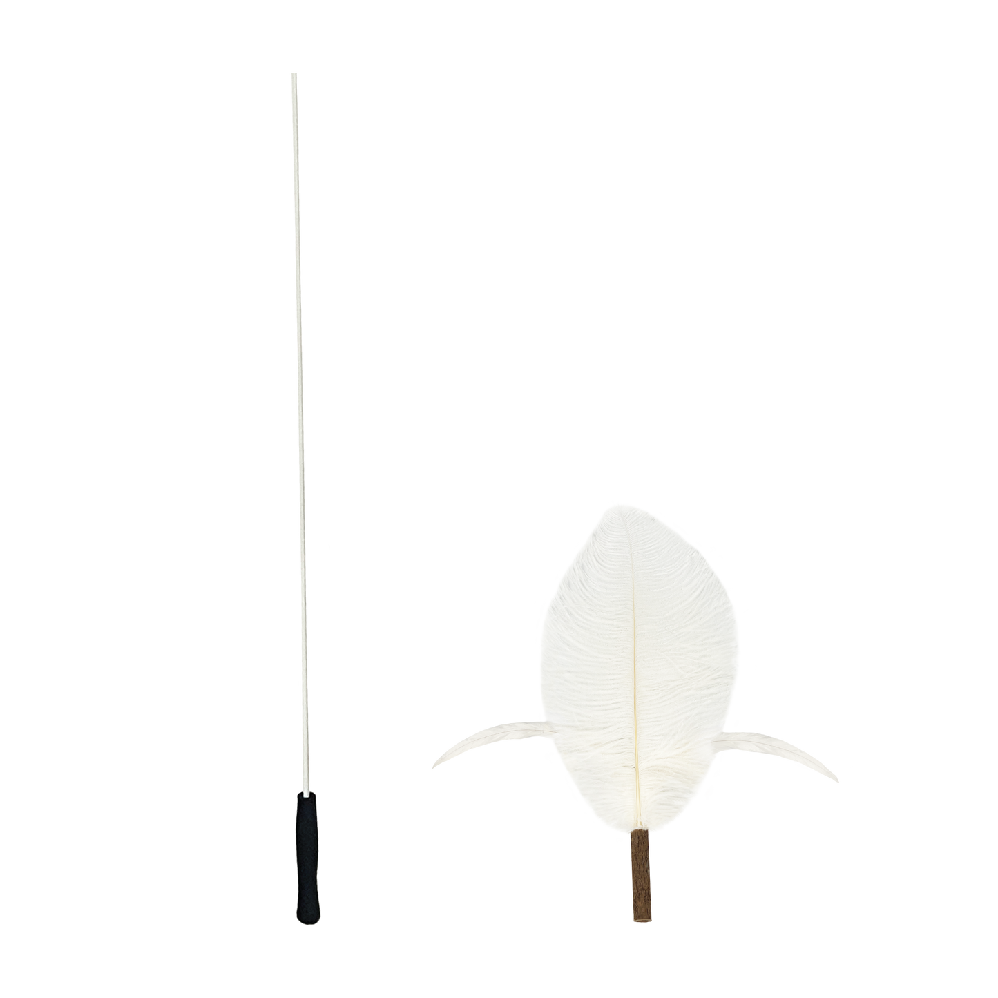 CatWant Jumbo Silvervine with Real Ostrich Pheasant Feathers Cat Teaser