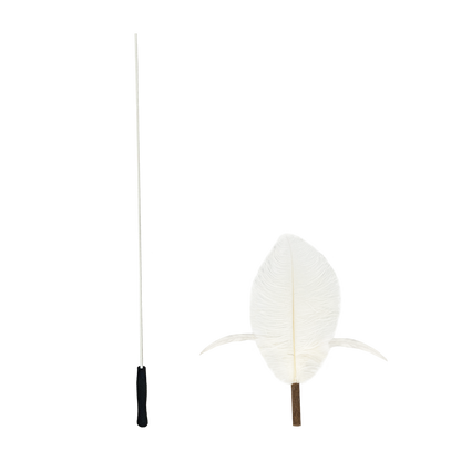 CatWant Jumbo Silvervine with Real Ostrich Pheasant Feathers Cat Teaser