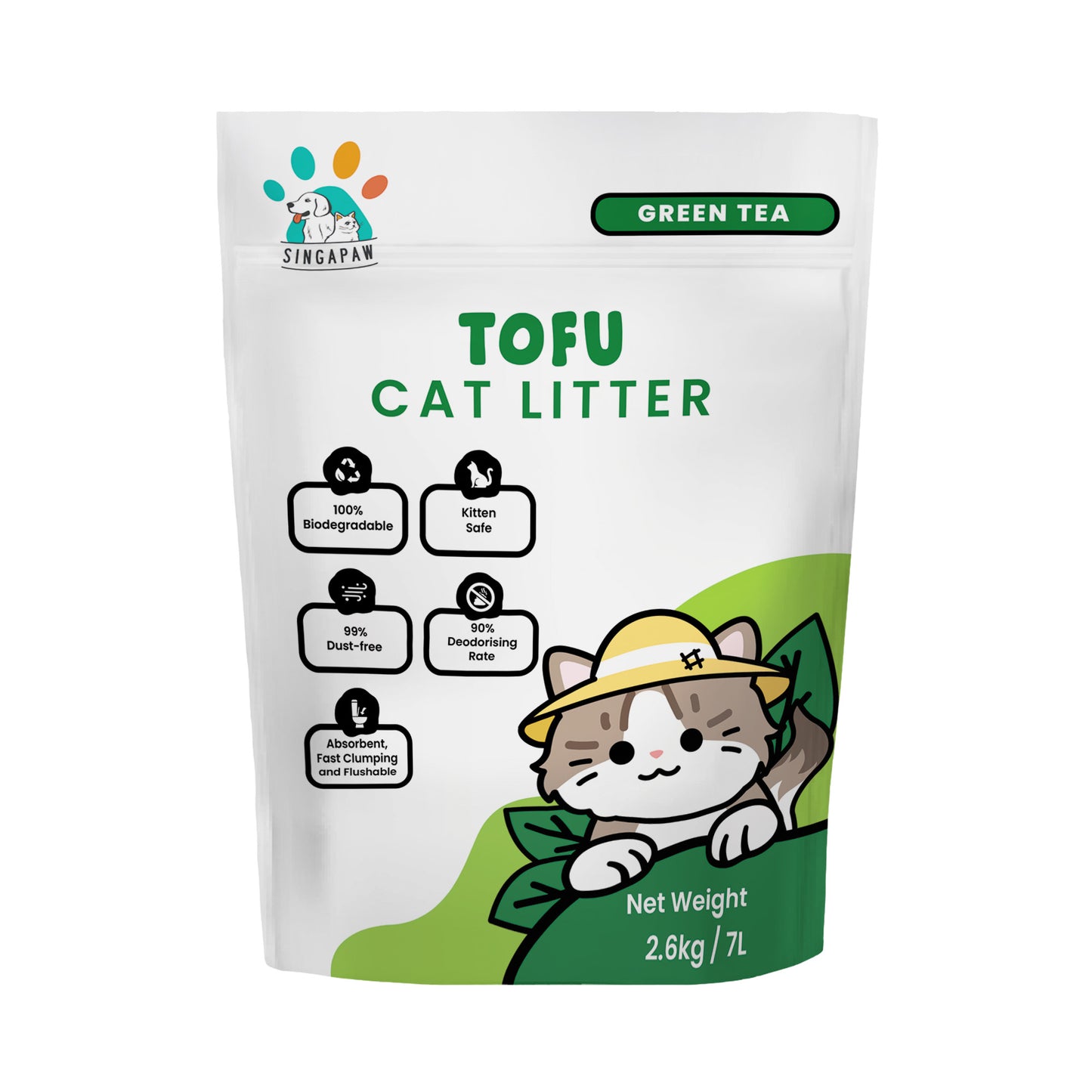 Singapaw Tofu Cat Litter Carton (2.6kg x 6)