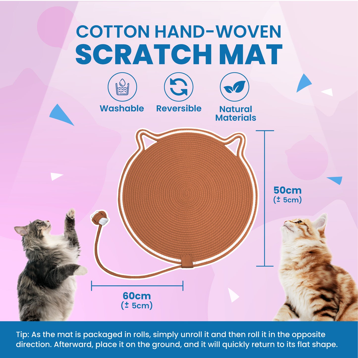 Cotton Hand-Woven Cat Scratch Mat