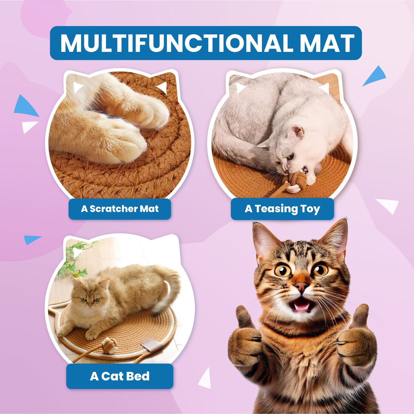 Cotton Hand-Woven Cat Scratch Mat