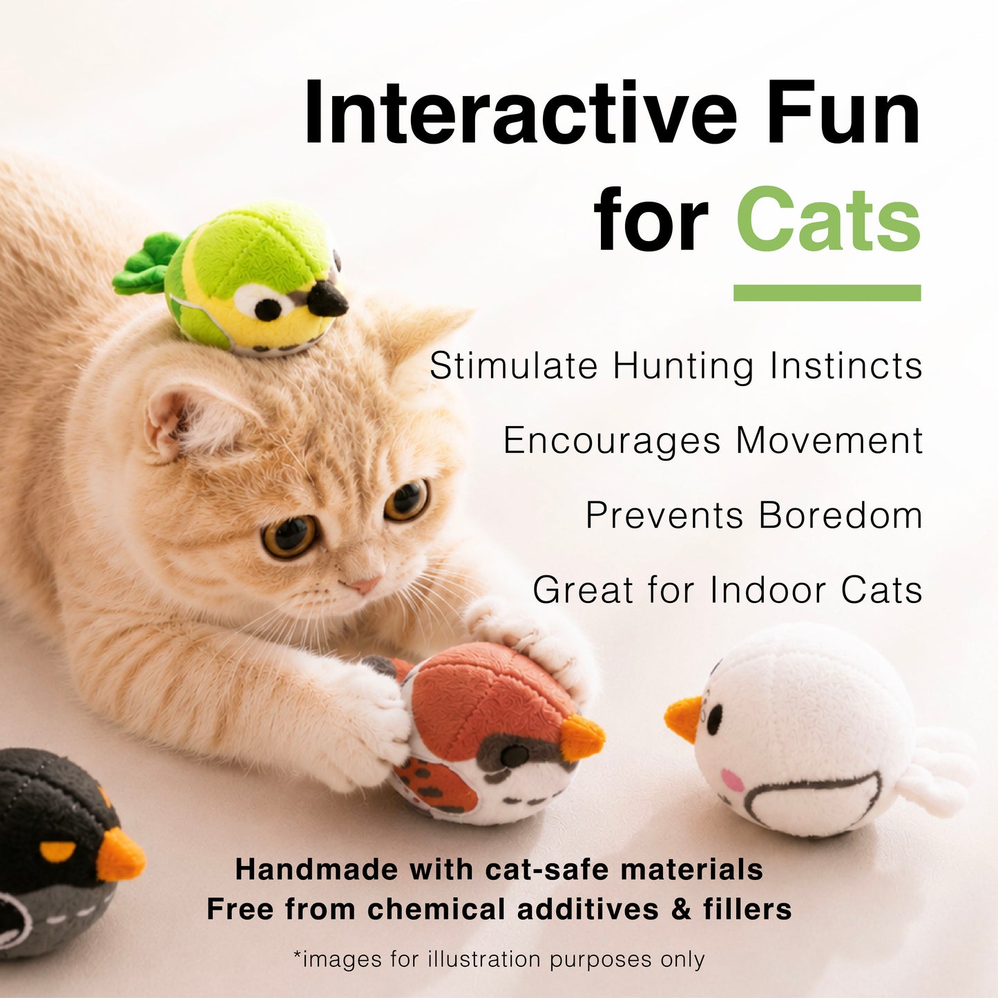 CatWant Little Chubby Bird Catnip Silvervine Plush Cat Toy