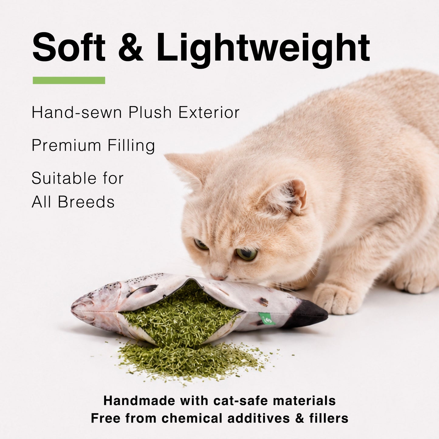 CatWant Catnip Silvervine Filled Fish Cuddle Toy