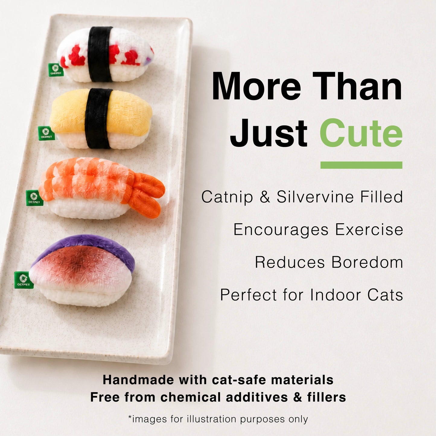 CatWant Catnip & Silvervine Sushi Toy Set 4pcs Cat Toy