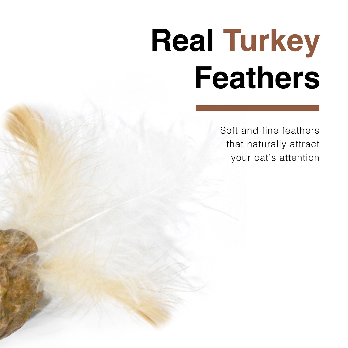 CatWant Turkey Feather Silvervine Gall Fruit Shuttlecock Cat Toy