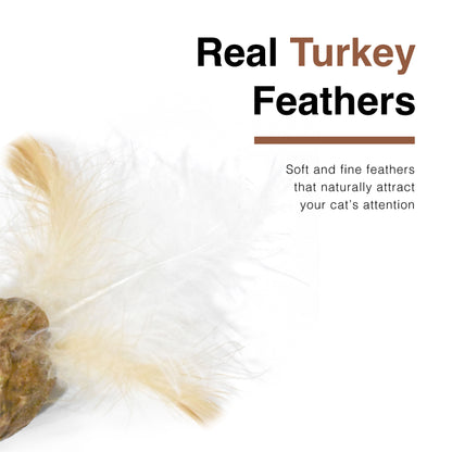 CatWant Turkey Feather Silvervine Gall Fruit Shuttlecock Cat Toy