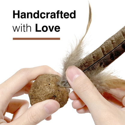 CatWant Turkey Feather Silvervine Gall Fruit Shuttlecock Cat Toy