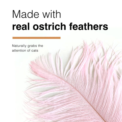CatWant Jumbo Silvervine with Real Ostrich Pheasant Feathers Cat Teaser