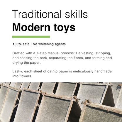 CatWant Catnip Paper Flowers Silvervine Stick Cat Toy