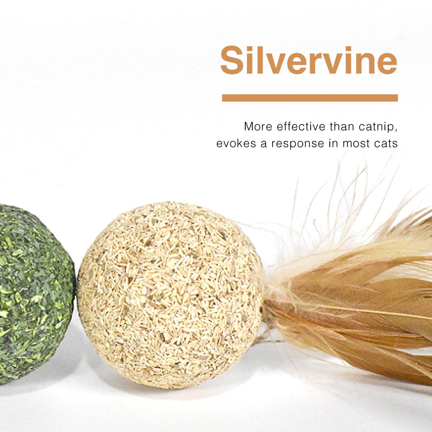CatWant Silvervine Catnip Feather Shuttlecock Ball Cat Toy