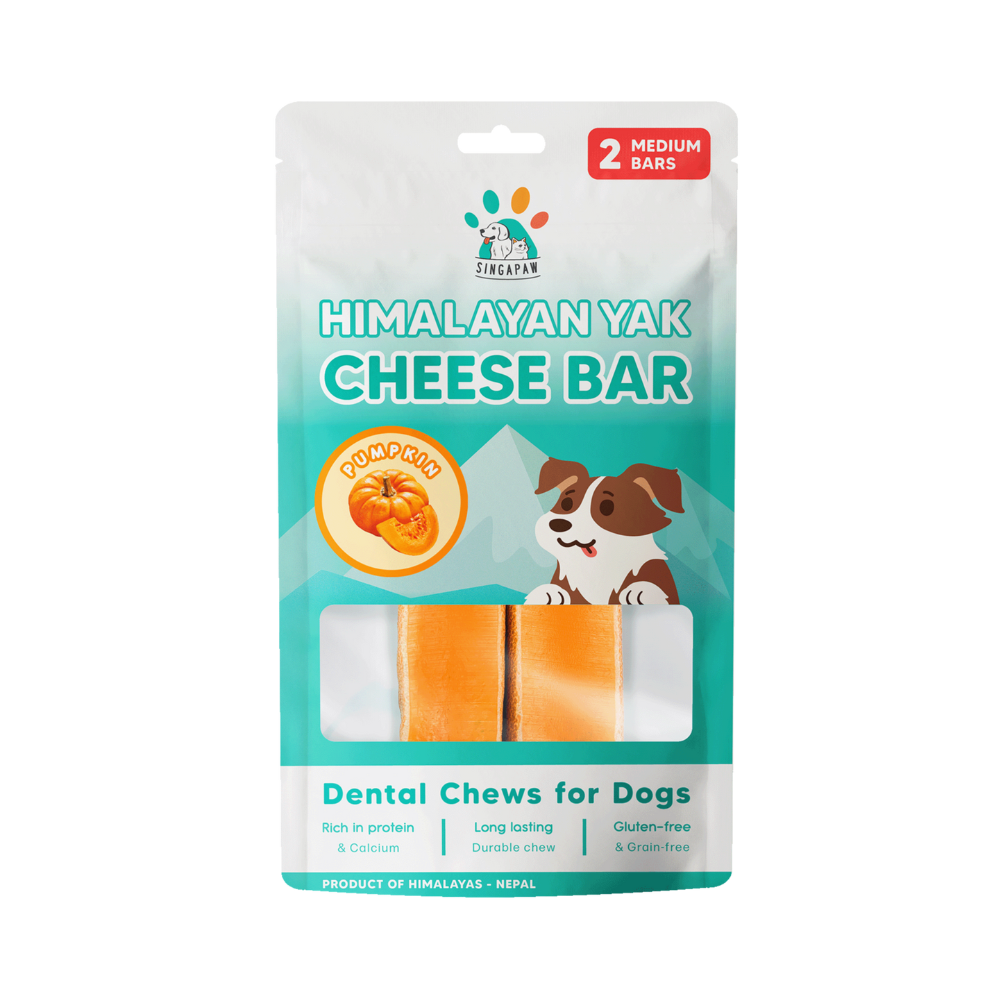 Singapaw Himalayan Yak Cheese Bar Dental Chew for Dogs