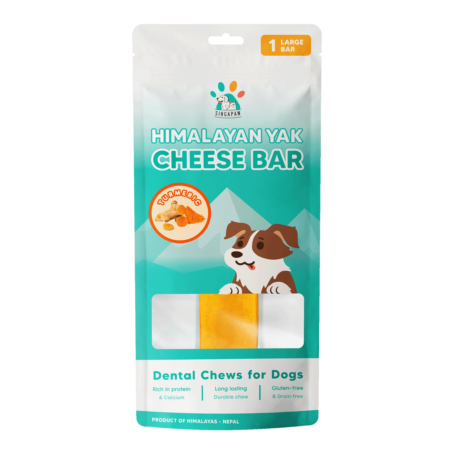 Singapaw Himalayan Yak Cheese Bar Dental Chew for Dogs