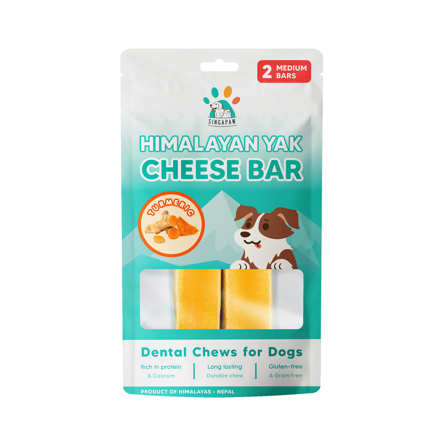 Singapaw Himalayan Yak Cheese Bar Dental Chew for Dogs