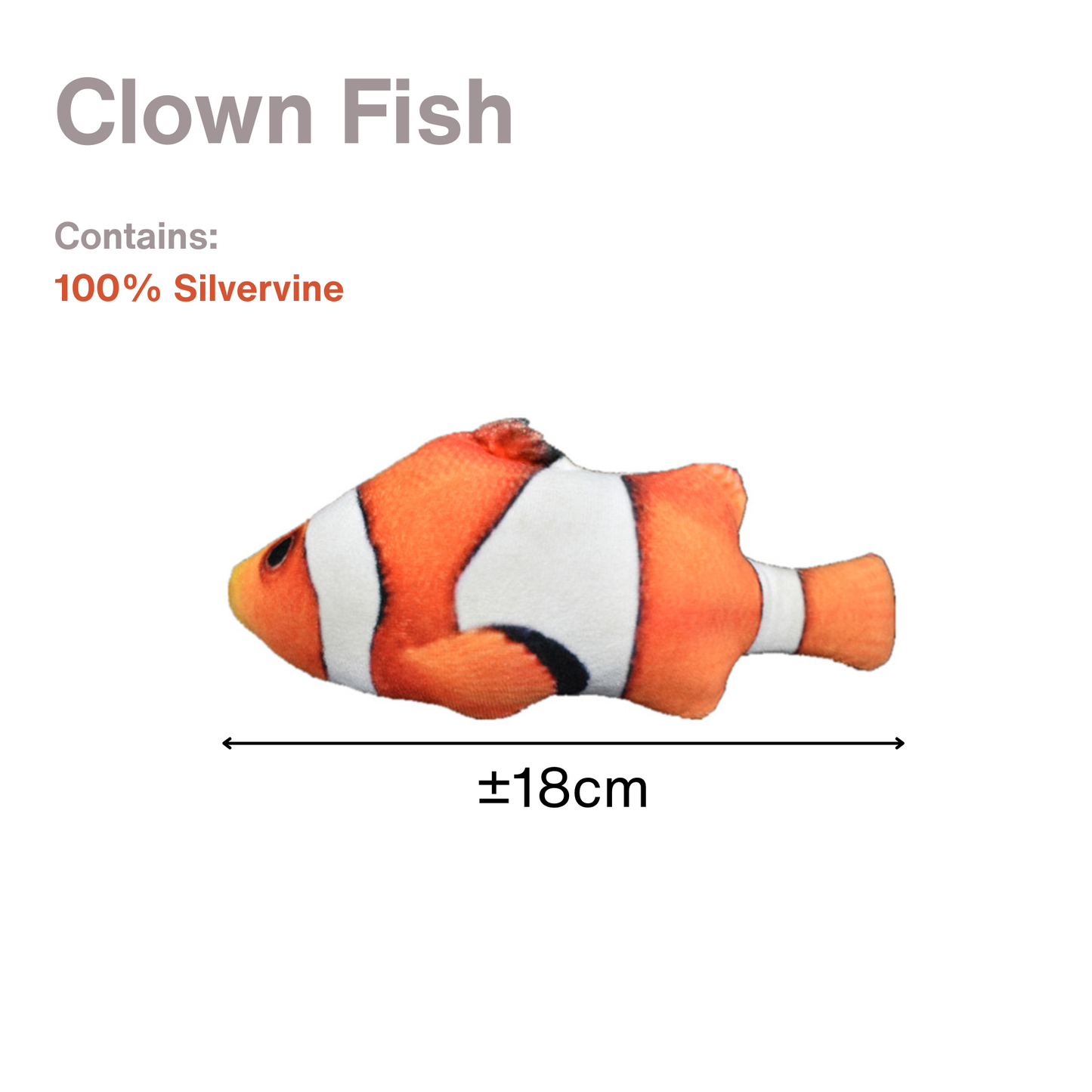 CatWant Catnip Silvervine Filled Fish Cuddle Toy