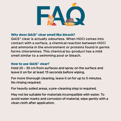 Sunstar QAIS Clear Odour Remover Hypochlorous Acid Pet Disinfectant Spray