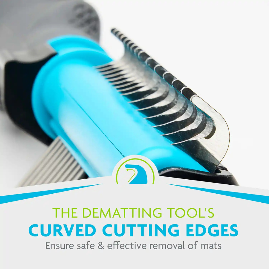 FURminator 2-in-1 Doodle Grooming Tool Dematting Comb & Finishing Comb for Curly Coat Dogs