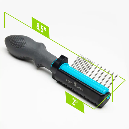 FURminator 2-in-1 Doodle Grooming Tool Dematting Comb & Finishing Comb for Curly Coat Dogs