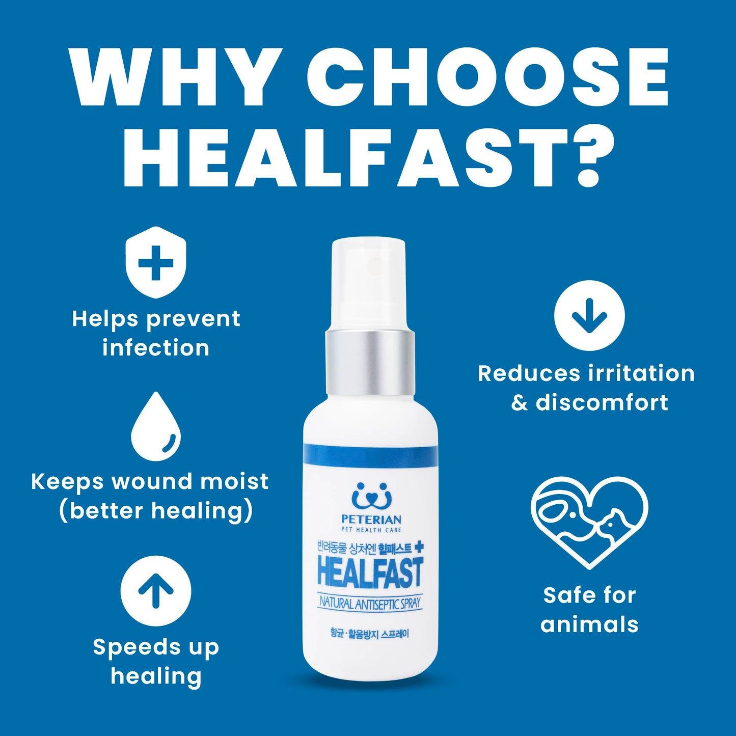 Peterian HEALFAST Anti-Licking Wound Spray 60ml