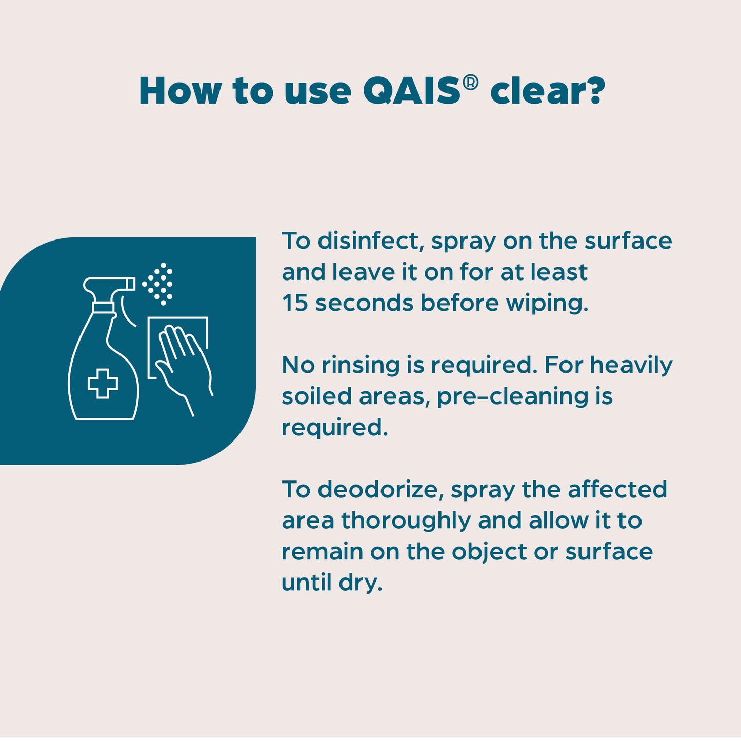 Sunstar QAIS Clear Odour Remover Hypochlorous Acid Pet Disinfectant Spray