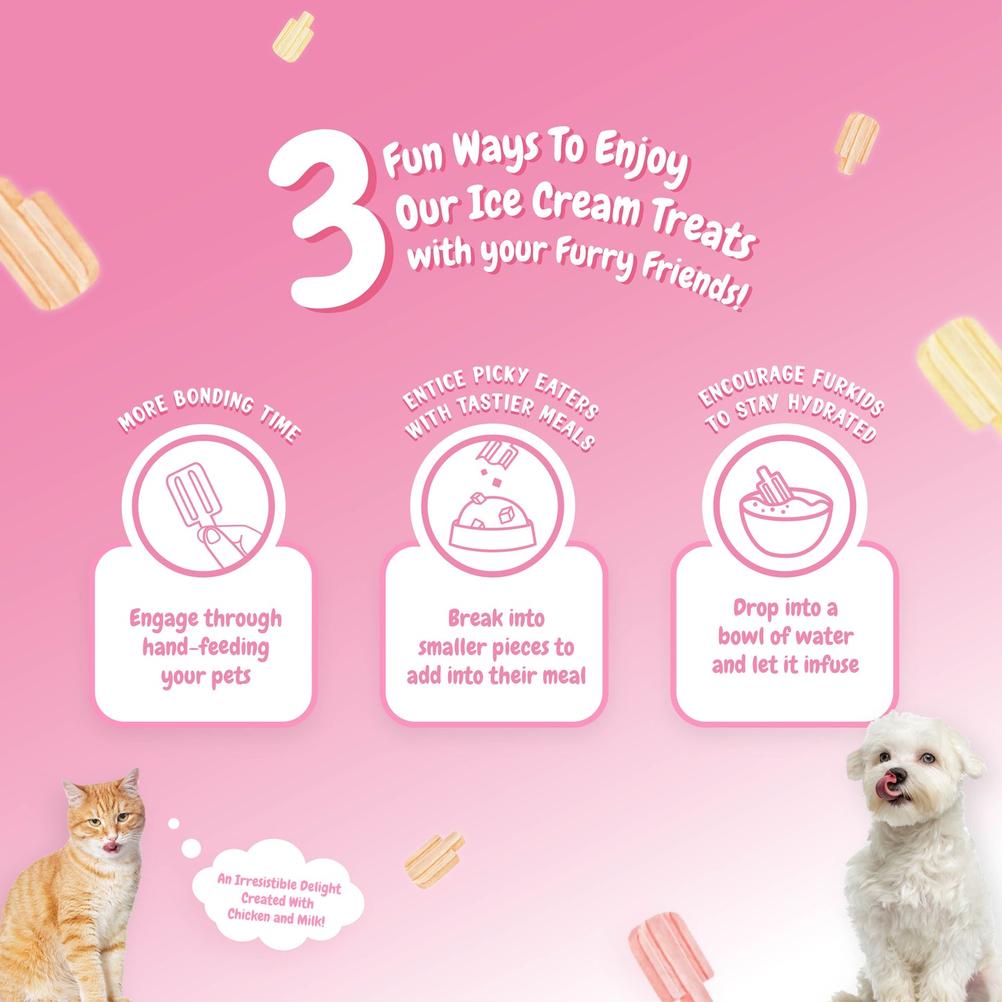 Singapaw Ice Cream Freeze Dried Chicken Dessert Cat & Dog Treats
