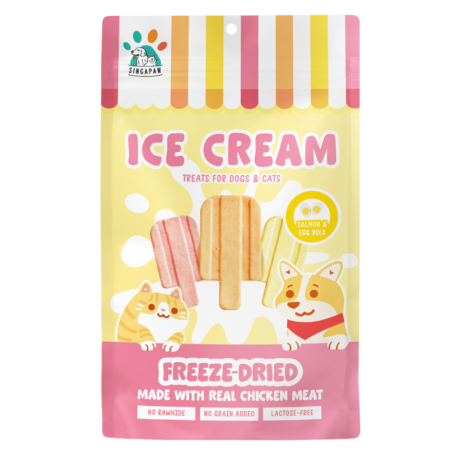 Singapaw Ice Cream Freeze Dried Chicken Dessert Cat & Dog Treats