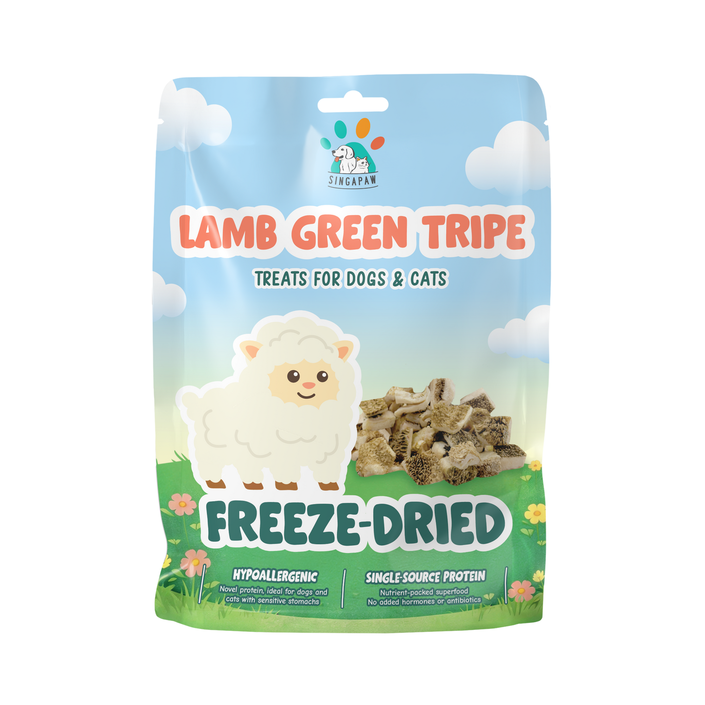 Singapaw Freeze Dried Lamb Green Tripe Cat & Dog Treats