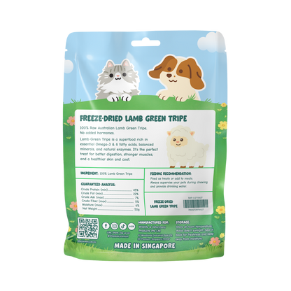 Singapaw Freeze Dried Lamb Green Tripe Cat & Dog Treats