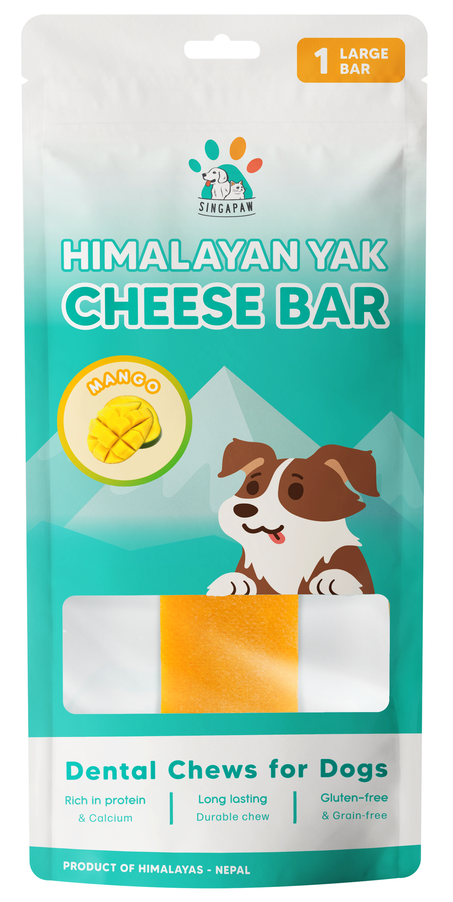 Singapaw Himalayan Yak Cheese Bar Dental Chew for Dogs
