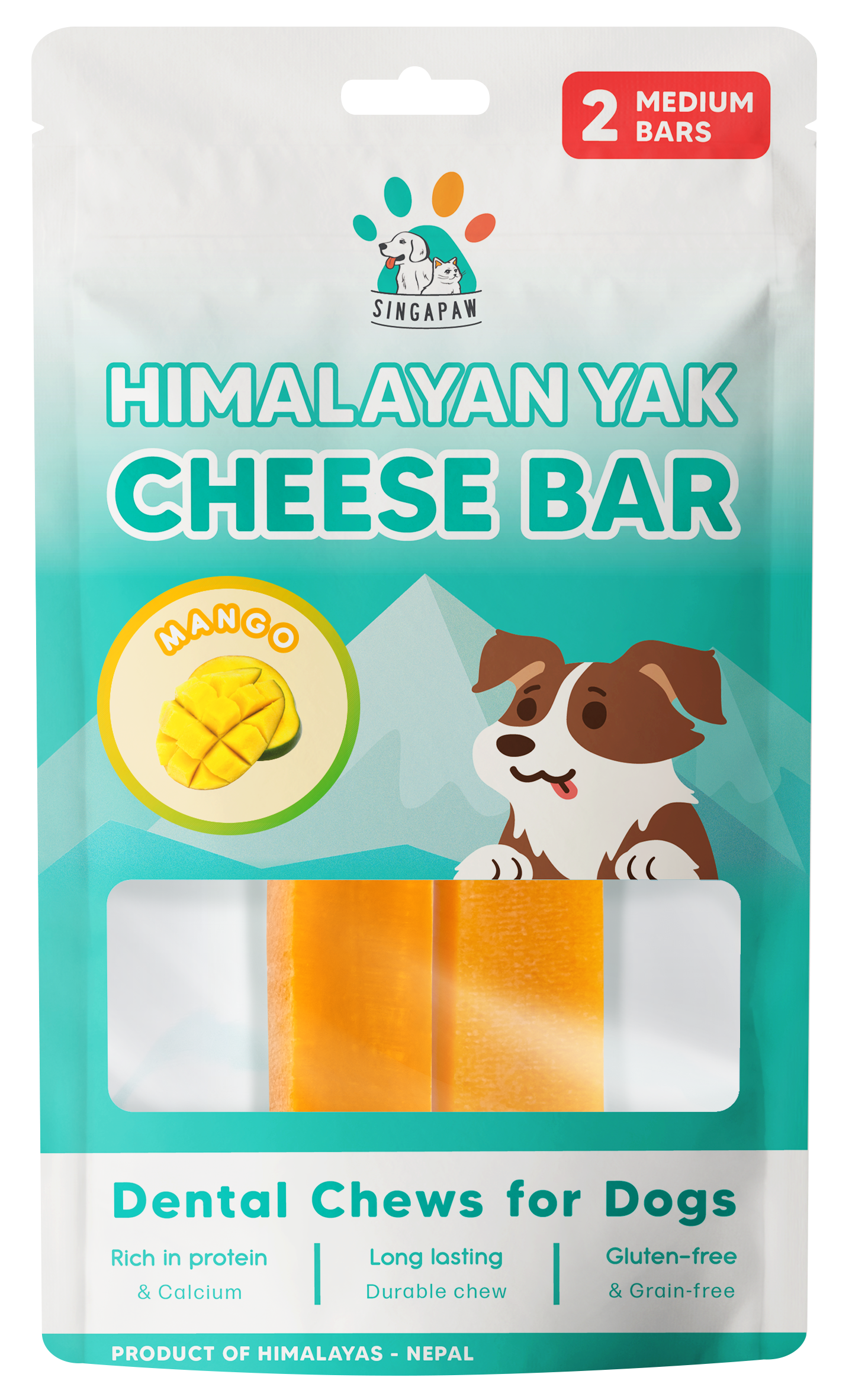 Singapaw Himalayan Yak Cheese Bar Dental Chew for Dogs