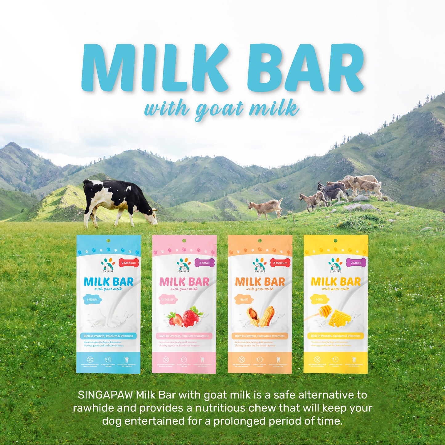 Singapaw Milk Bar Dental Chew with Goat Milk for Dogs