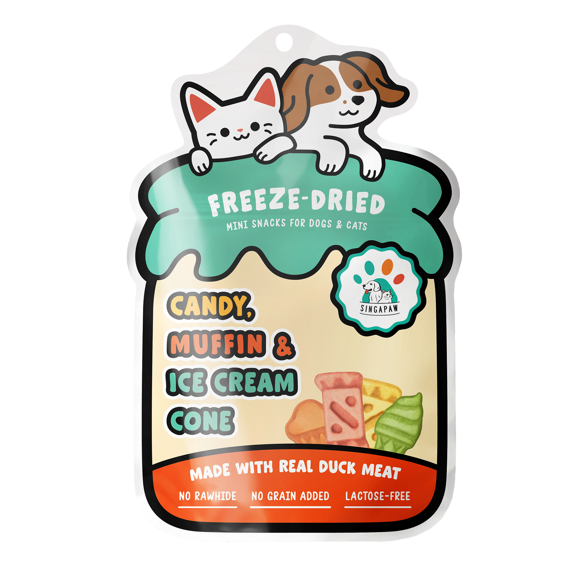 ドッグフード Miyu Singapaw Minis Freeze Dried Duck Dessert Cat & Dog Treats – SingAPaw