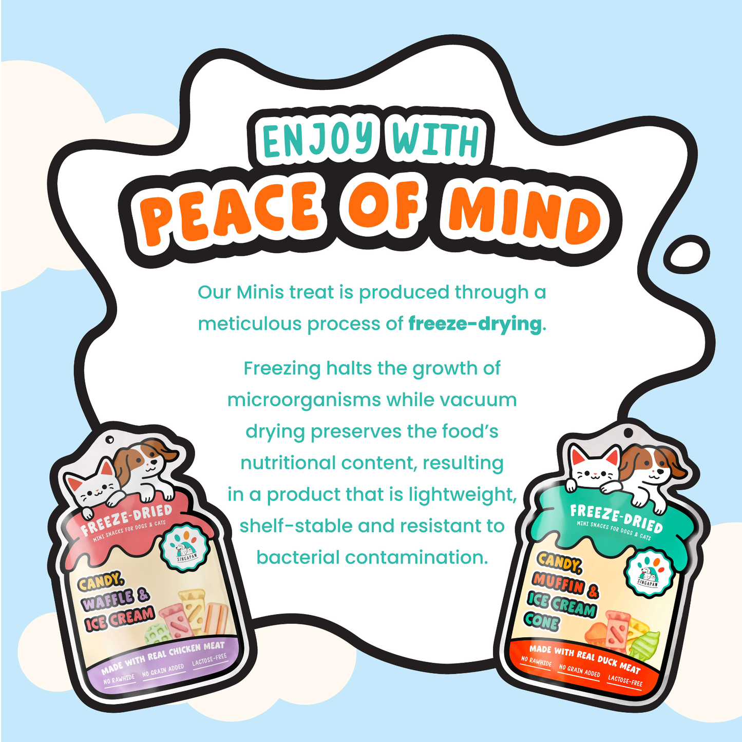 Singapaw Minis Freeze Dried Duck Dessert Cat & Dog Treats