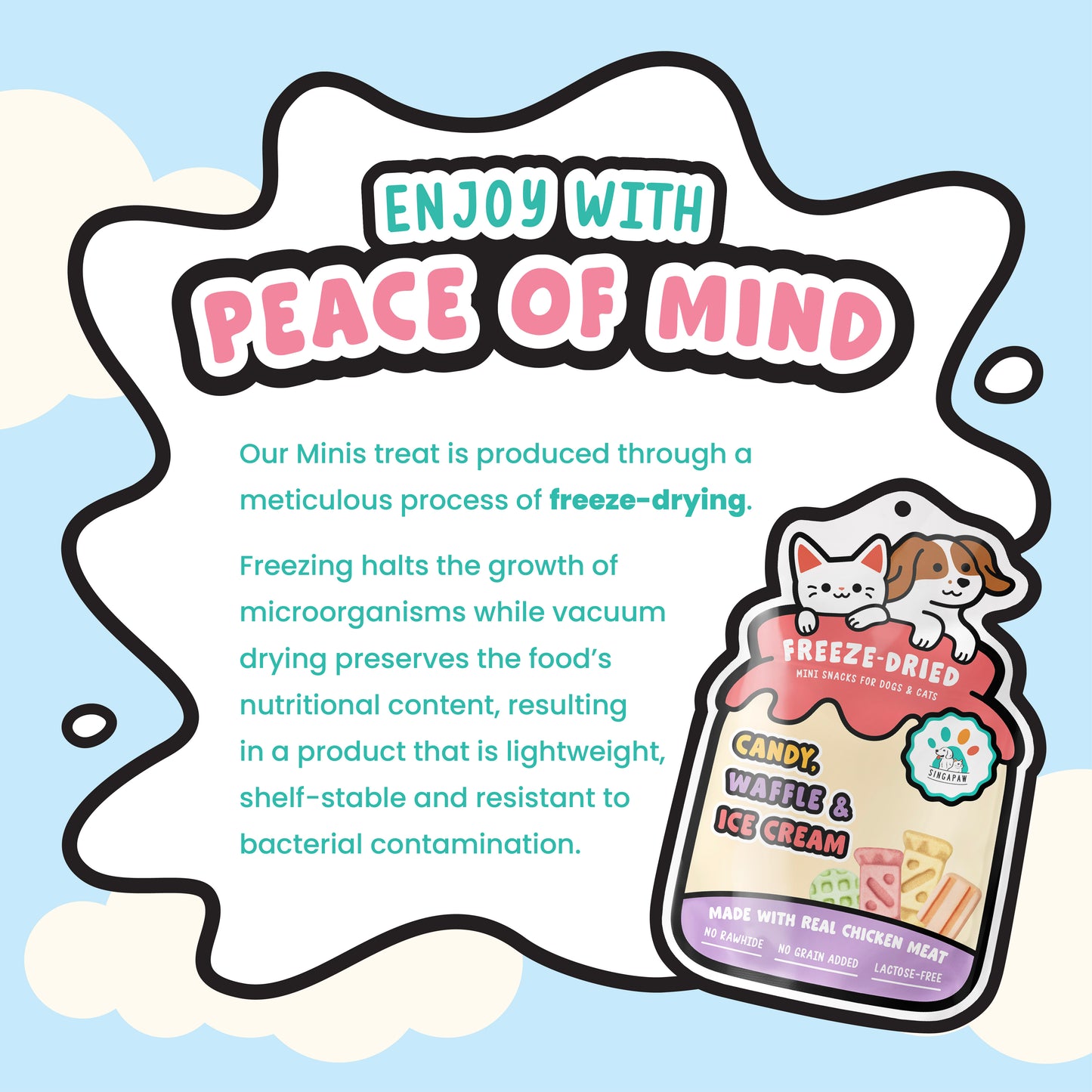 Singapaw Minis Freeze Dried Chicken Dessert Cat & Dog Treats