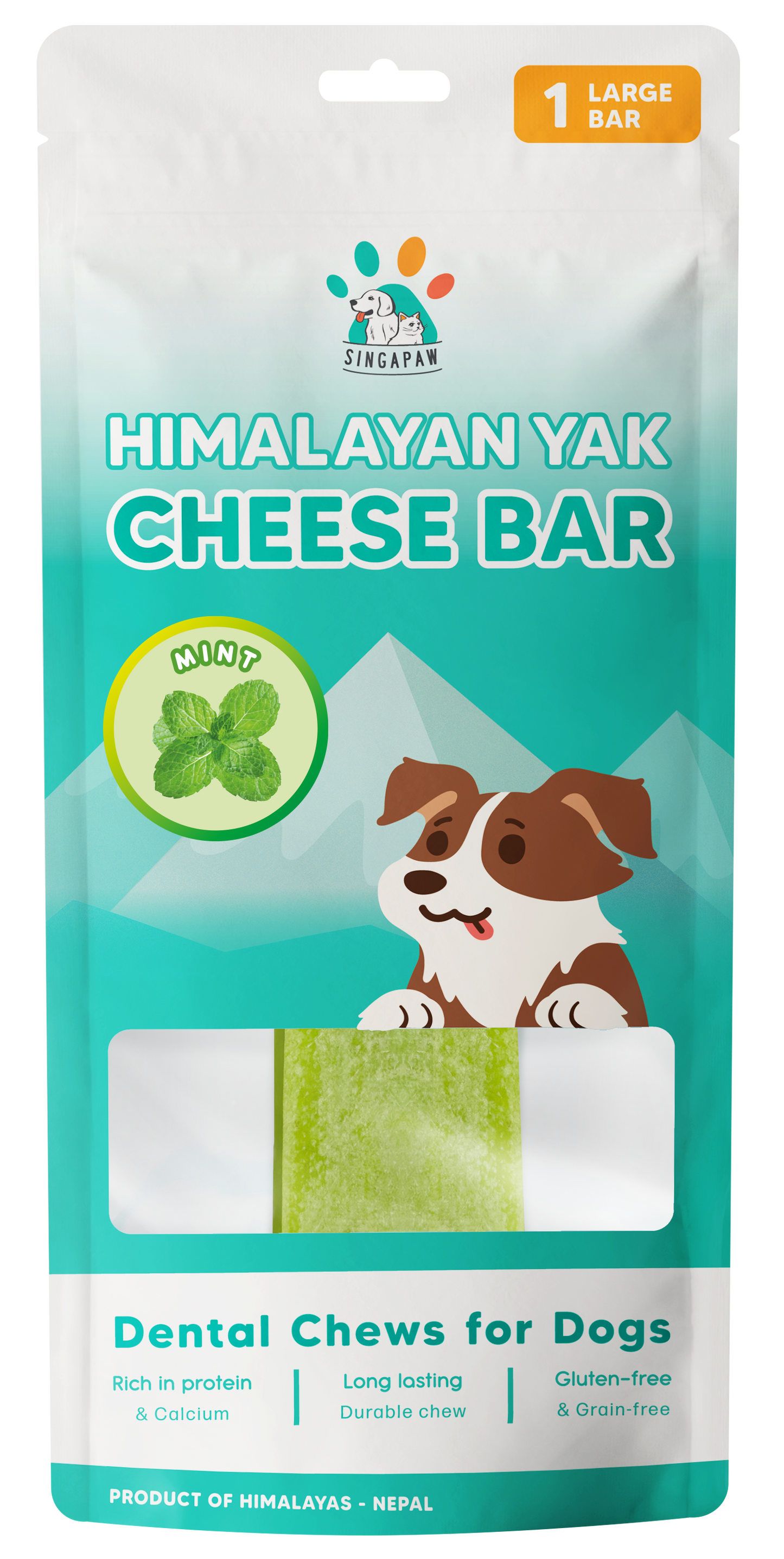 Singapaw Himalayan Yak Cheese Bar Dental Chew for Dogs