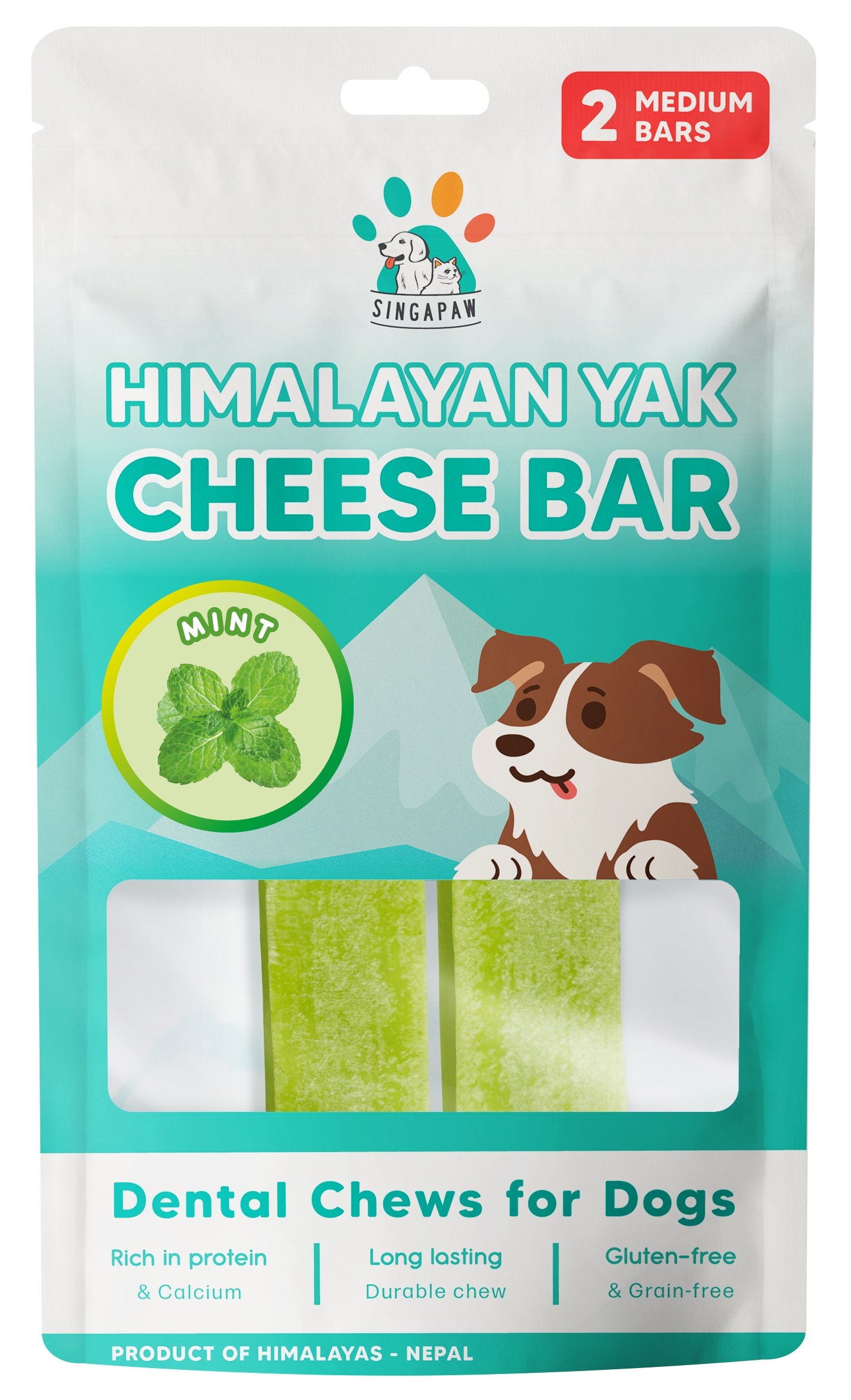 Singapaw Himalayan Yak Cheese Bar Dental Chew for Dogs