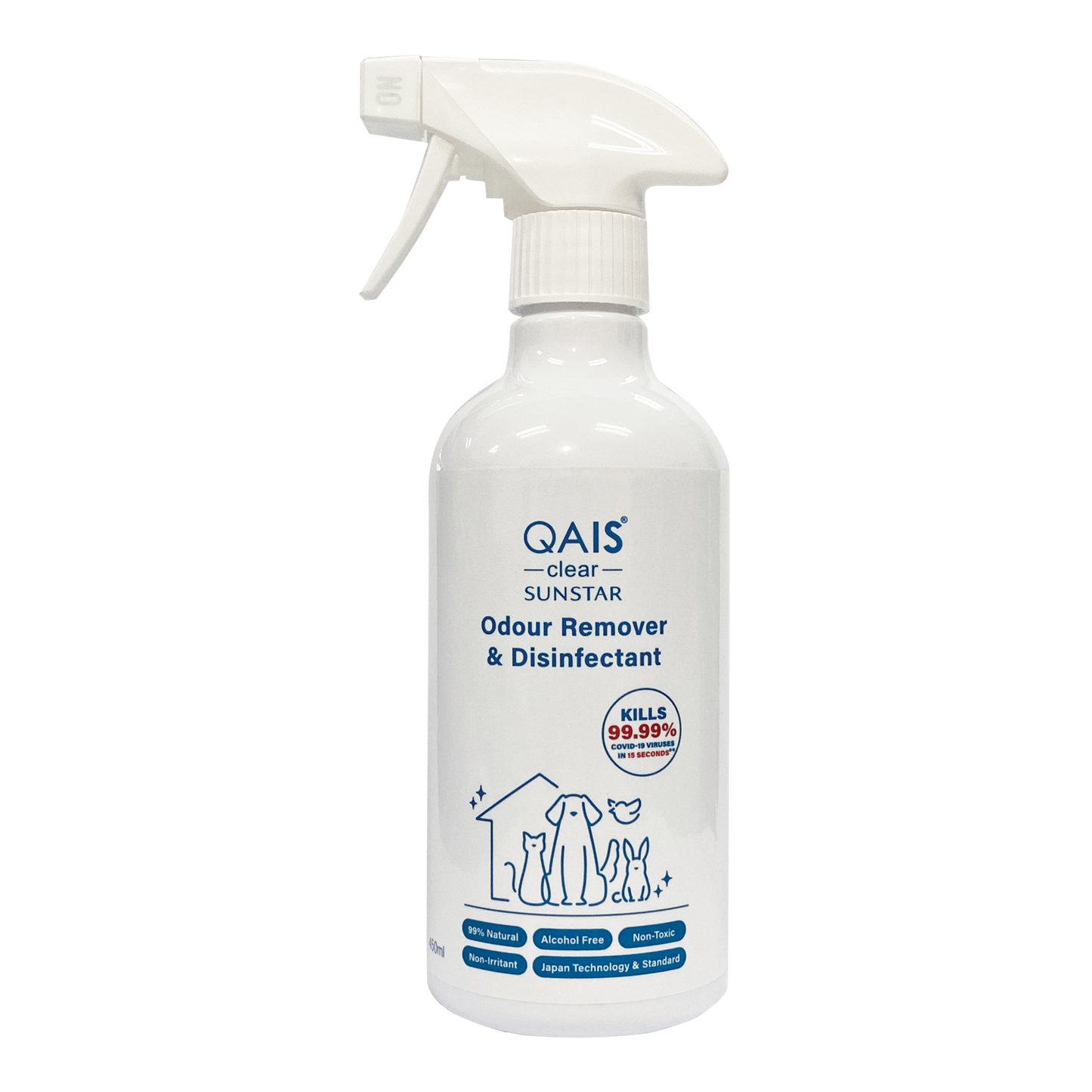 Sunstar QAIS Clear Odour Remover Hypochlorous Acid Pet Disinfectant Spray