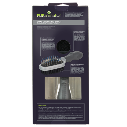 Furminator Large Dual Grooming Brush for Cats & Dogs