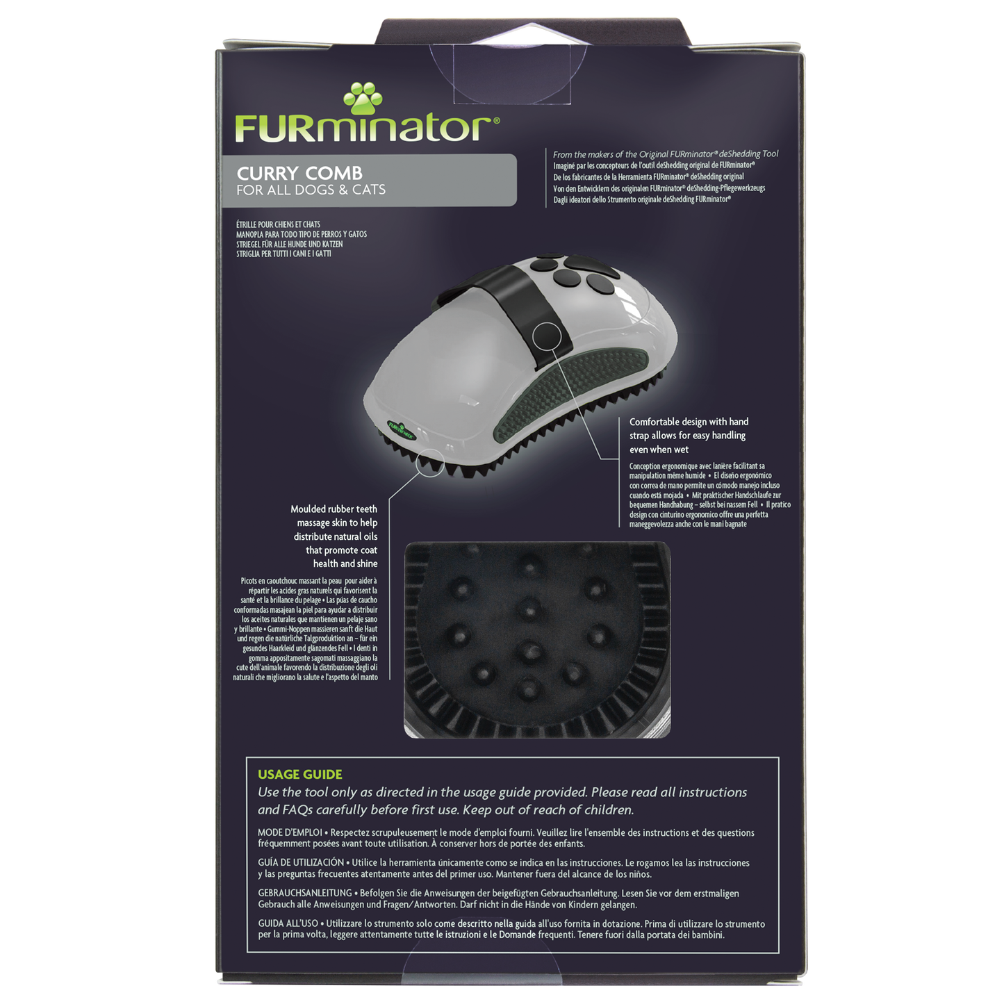 Furminator Grooming Curry Comb for Cats & Dogs