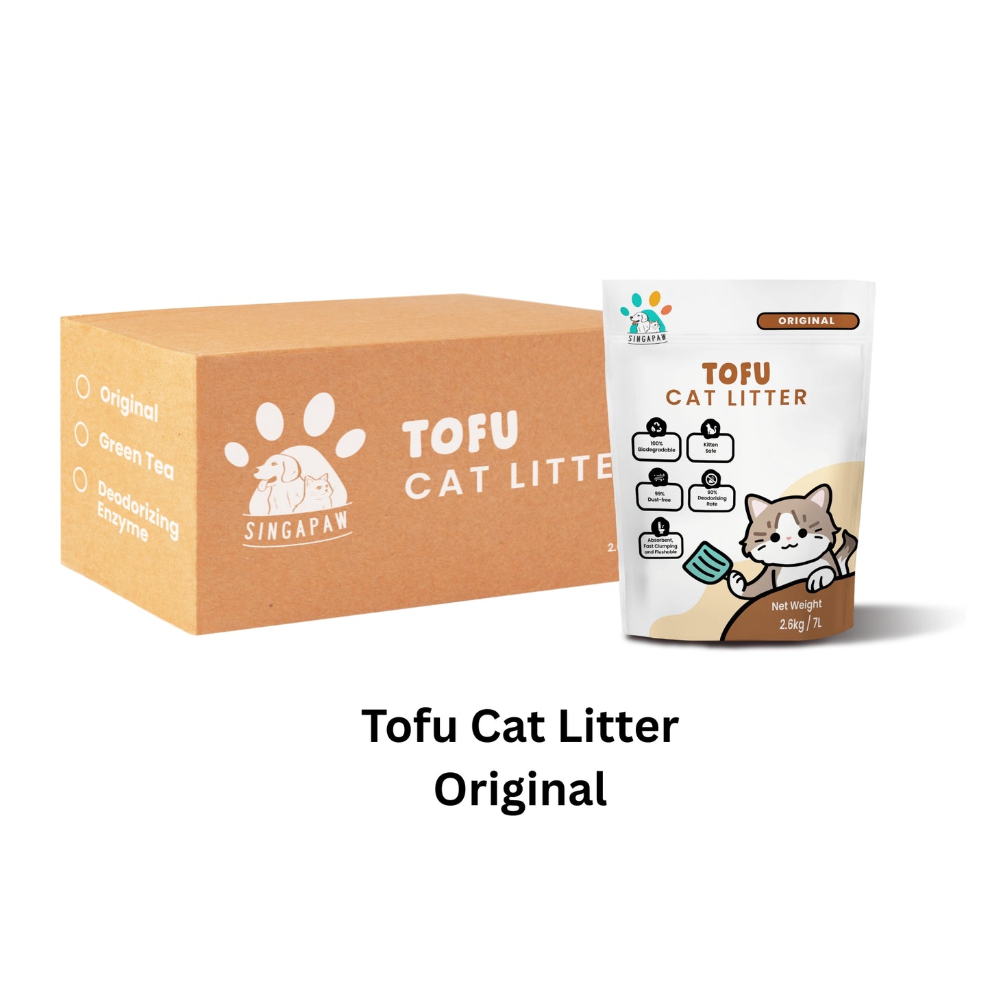 Singapaw Tofu Cat Litter Carton (2.6kg x 6)